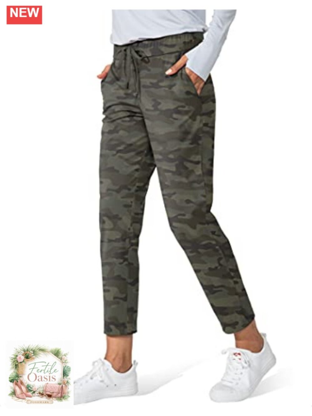 Women's 7/8 Ankle Sweatpants Deep Pockets Stretch Golf Pants